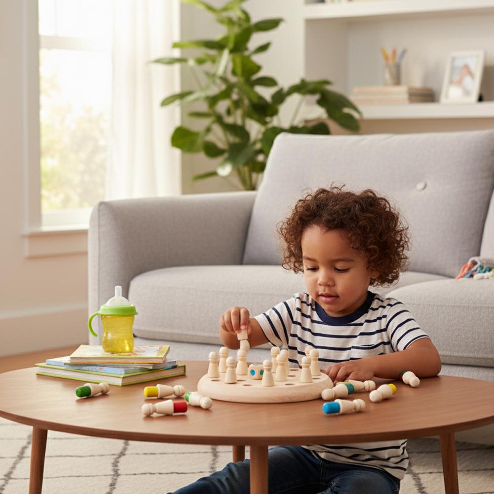 Memory Chess Matching Game: Family Board Games for Kids and Adults, Montessori Preschool Learning Educational Toy