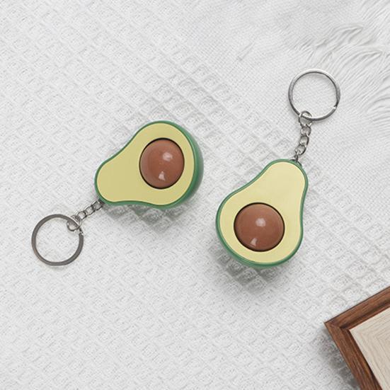 Avocado Keychain Fidget Toy with Rolling Ball Core Stress Relief Portable Fruit Roller Massage Bead Sensory Toy Keyring Pendant Kids Adults Gift