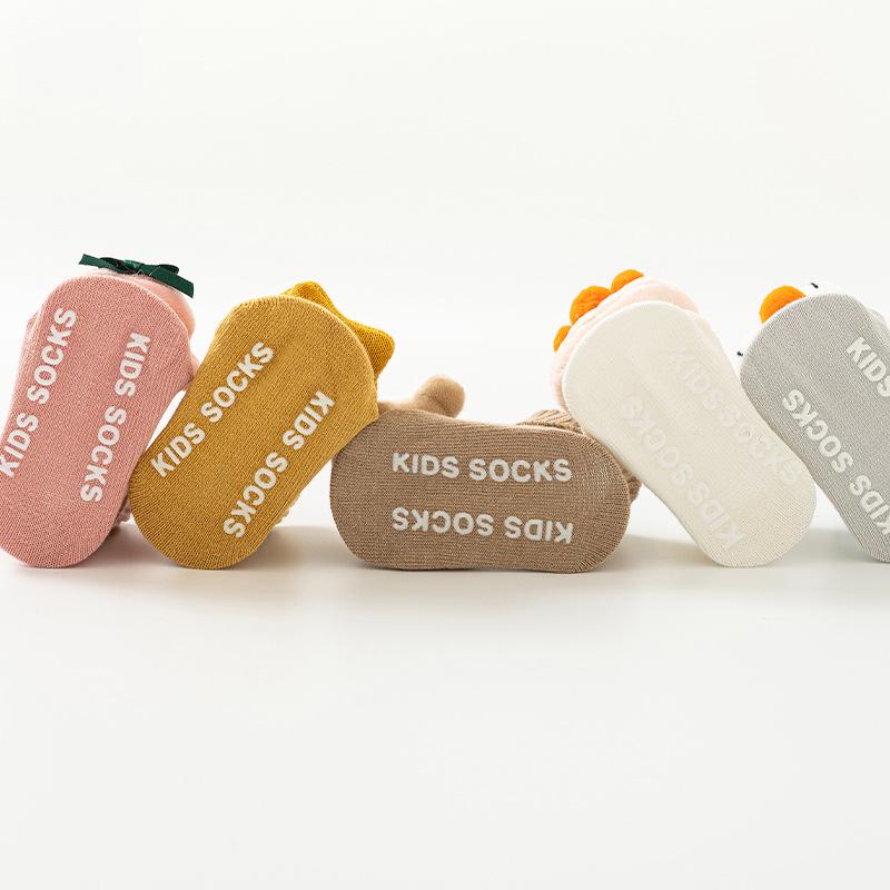 Baby Cartoon Non-Slip Cotton Socks - Spring/Autumn Style, Mid-Calf for Newborns & Toddlers