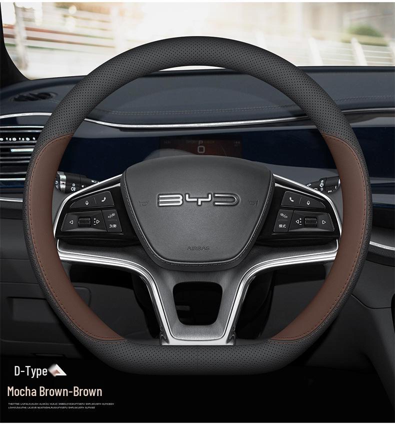BYD Qin PLUS Seagull Song Seal Dolphin Yuan Sea Lion Han Car Steering Wheel Genuine Leather Cover