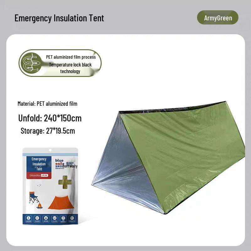 

Blue Sail High-Grade Outdoor Emergency Tent: Thickened, Windproof, Rainproof, Portable Camping Tent for Disaster Relief. Standard