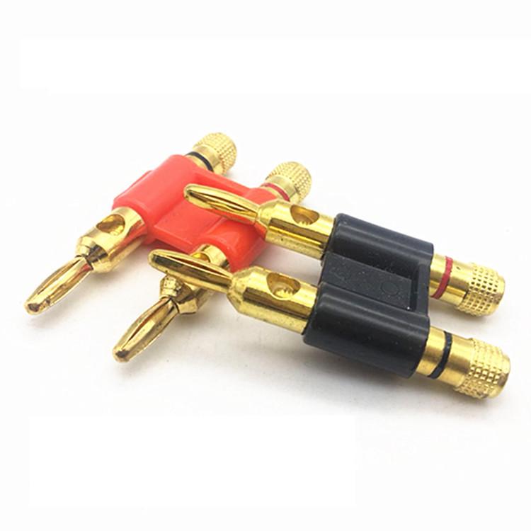 4mm Gold Plated Double Row Banana Plug Connector