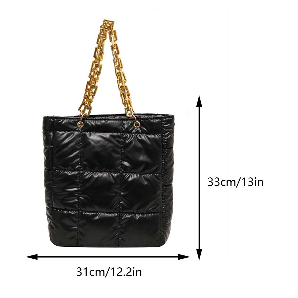 Women Quilted Shoulder Bag with Chain Bubble Cloud Hobo Pouch Padded Pleated Tote Purse Solid Puffer Underarm Bolsa Top Handbags
