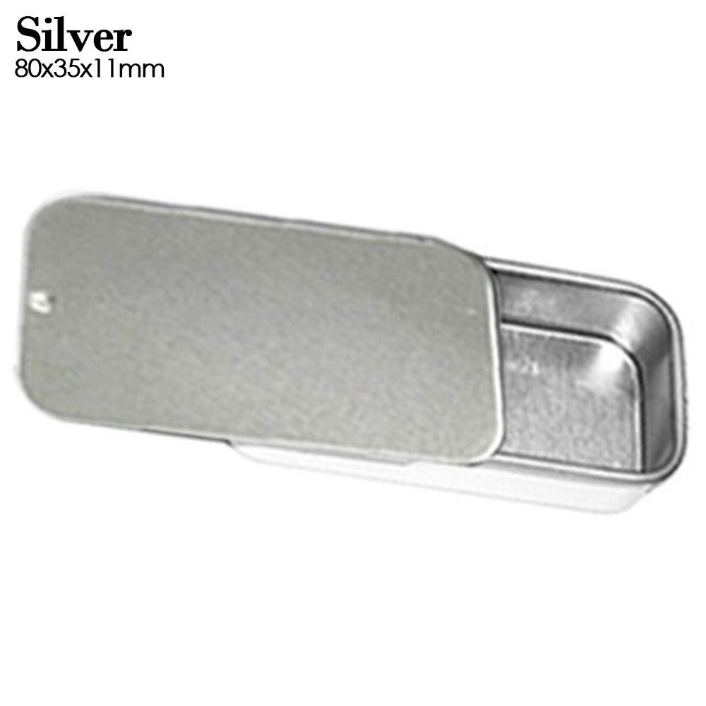 1 Stück Mini-Blechdose in verschiedenen Größen, Schiebdeckel, rechteckig, leere Dosen, Aufbewahrungsbox, Hochzeits-Schmuck-Pillen-Dosen, tragbare Blechdosen, Behälter