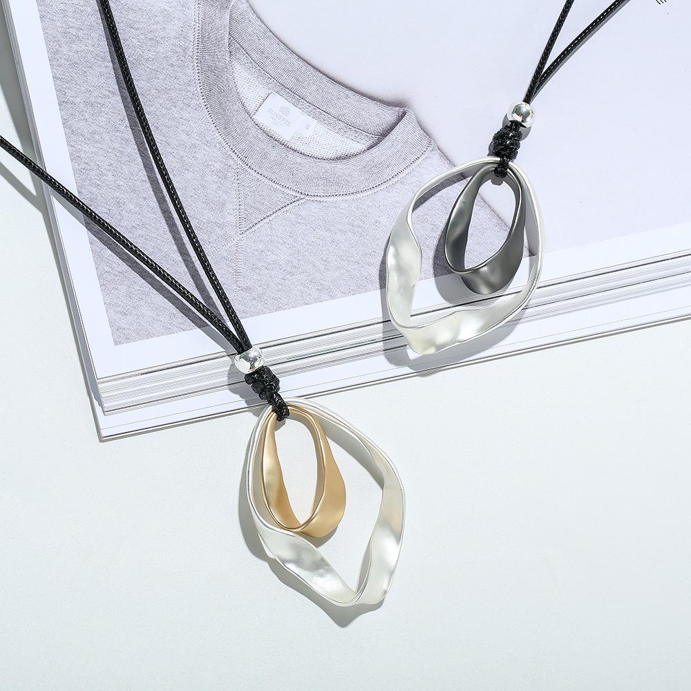 Kreative geometrische Kombination unregelmäßiger Anhänger lange Halskette