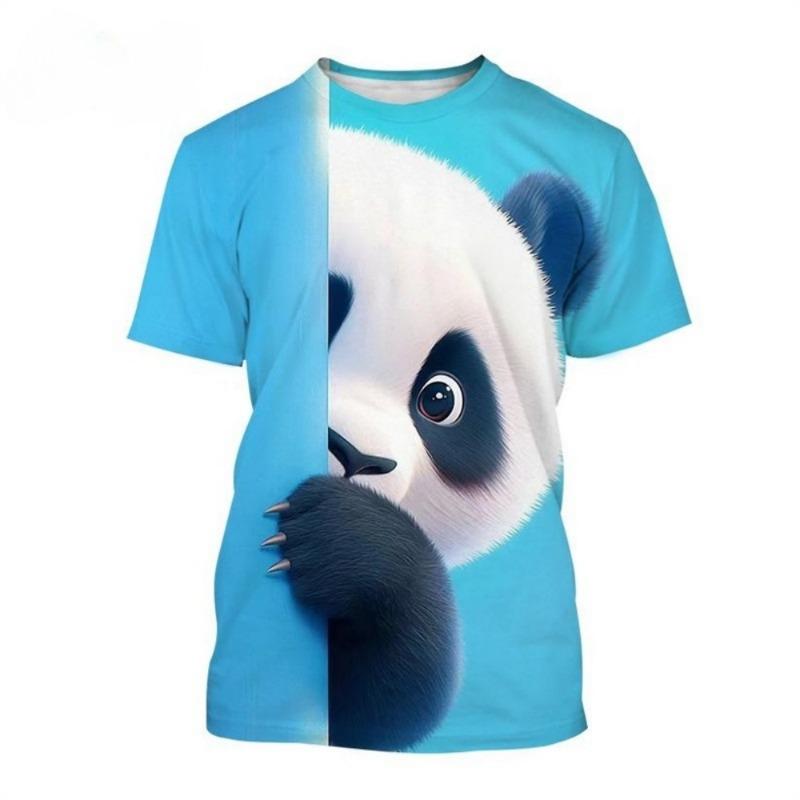 Children's Clothing 3D Print Cute and Funny Critters Short Sleeves Graphic T Shirts Boys Girls Crew Neck Tops Tee Kids Clothes