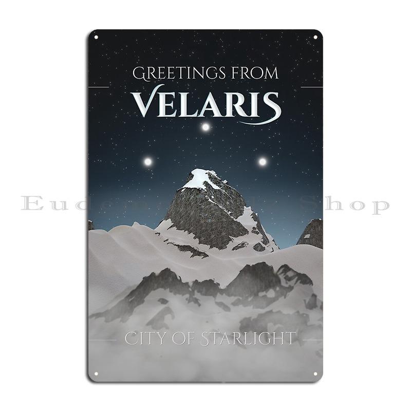 Velaris From Acotar SJM The City of Starlight ACOMAF Metal Plaque Wall Decor Garage Decoration Designer Tin Sign Poster