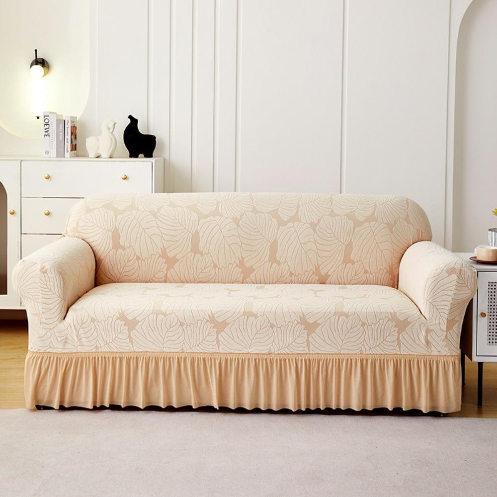 Universal Elastic Sofa Cover Thick Large Leaf Design Slip Proof Full Wrap Tight Fit Armrest Protector
