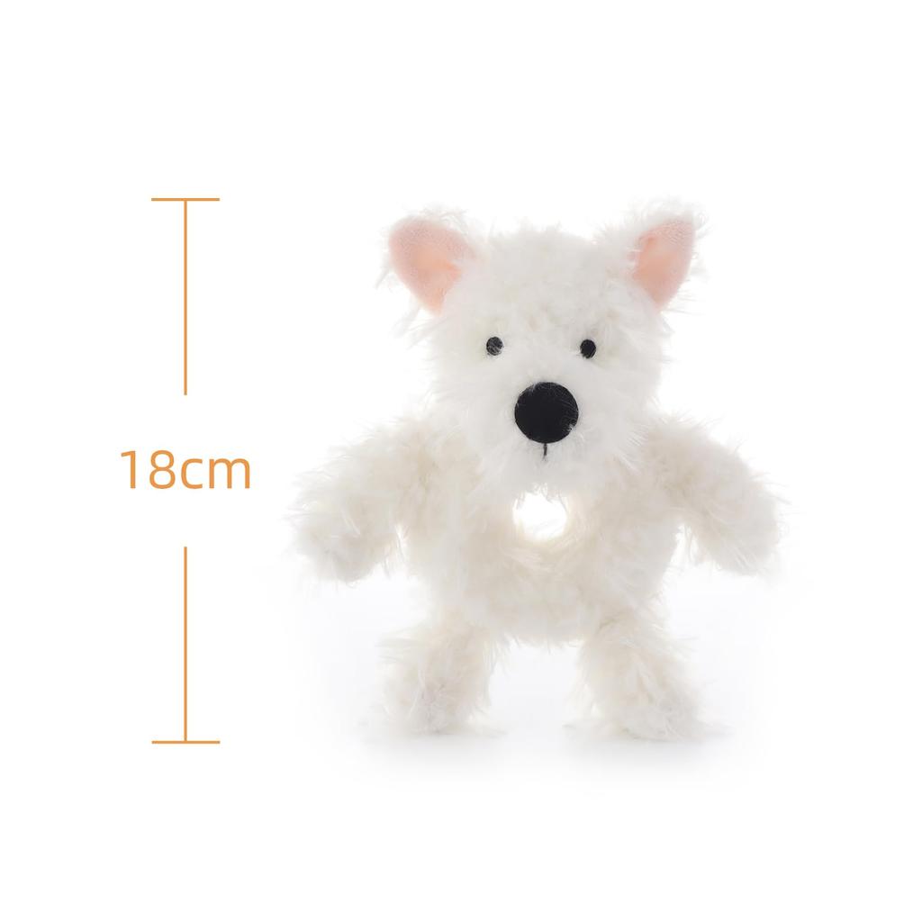 Apricot Lamb West Highland Rattle Soft Baby Plush Animal Rattle Toy for Boys and Girls 18cm