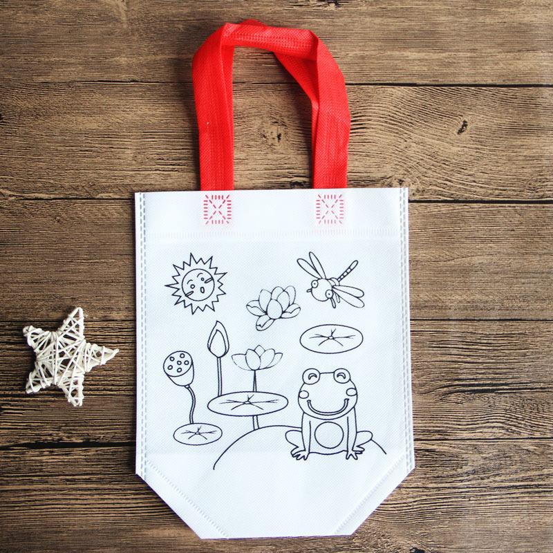 Non-Woven Graffiti Bag Diy Garbage Sorting Bag Children'S Hand-Painted Production Coloring Painting Handbag Material