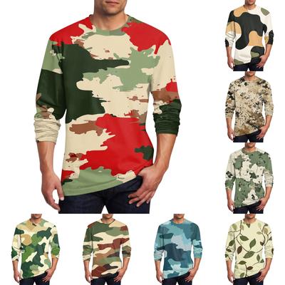 Men's T Shirt O-Neck Clothing Apparel Outdoor Long Sleeve Print Fashion Designer Vintage