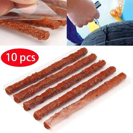 10Pcs Tire Repair Strings Rubber Strips Tire Repair Plugs Self Vulcanizing Tubeless Seal For Cars