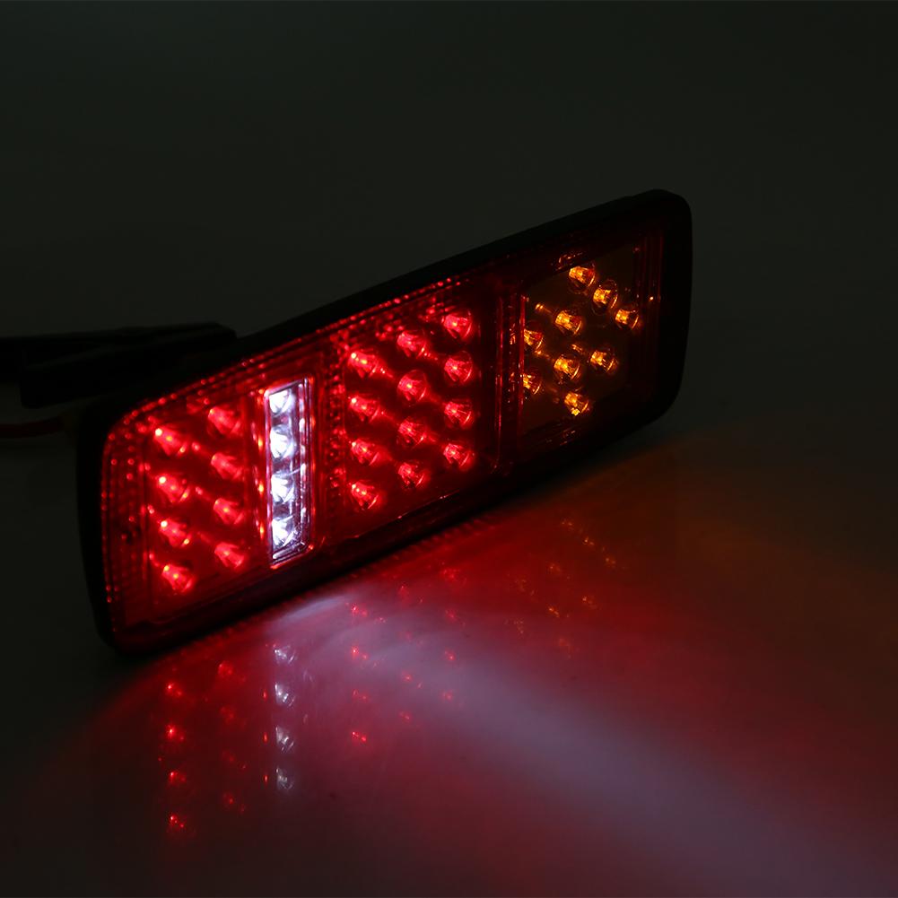1 Pair LED Indicator Lights Rear Tail Brake Reverse Lamp for 12V Trailer Truck RV