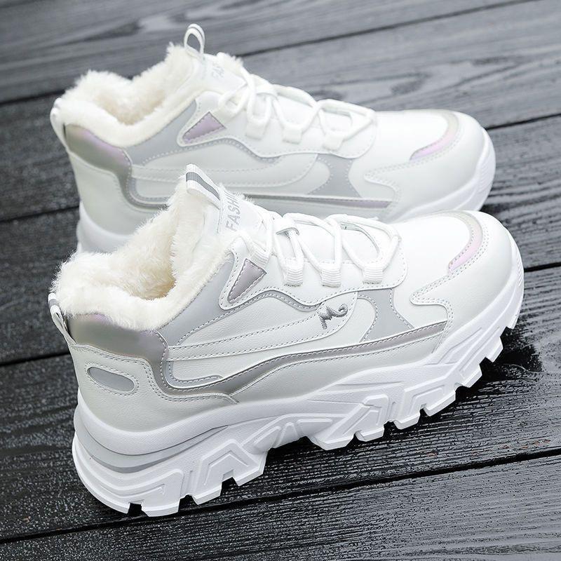 Cotton shoes women's 2025 winter new velvet dad shoes women's ins trendy versatile sports casual shoes student warm shoes