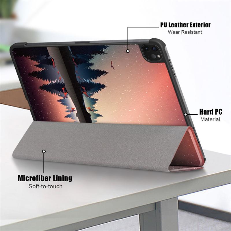Do etui na iPad Pro 13 cali 2024 Malowane Składane Inteligentne Skórzane Pokrowiec do Funda iPad Air 13 11 M2 iPad Pro 11 2024 M4 Etui Coque