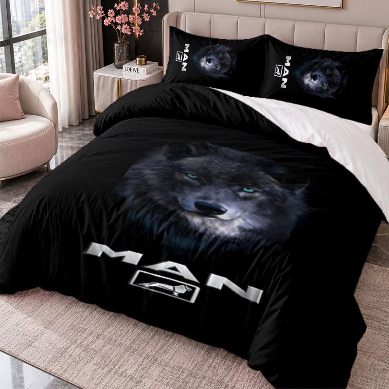 MAN 3Pcs Bedding Set Duvet Cover With Two Pillowcases For Bedroom Home Decoration
