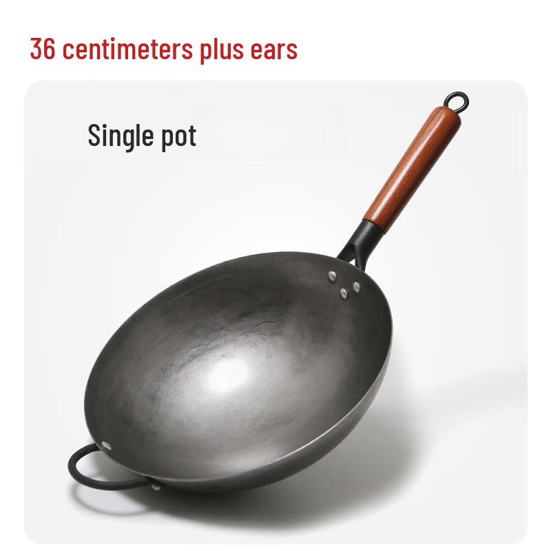 Traditional Hand-Forged Wrought Iron Wok