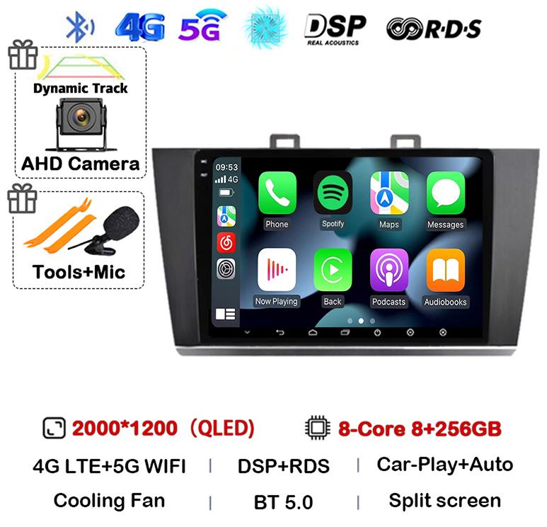 Android 14 Carplay Auto Car Radio For Subaru Outback Legacy 2014 2015 2016 2017 2018 Multimedia Player GPS 4G WIFI Stereo BT DSP