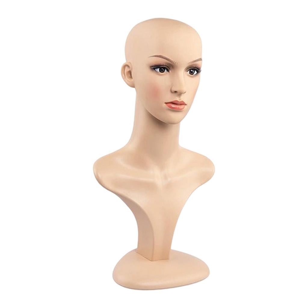 with Shoulder Display Hat Headwear Female Mannequin Head Bust Style C