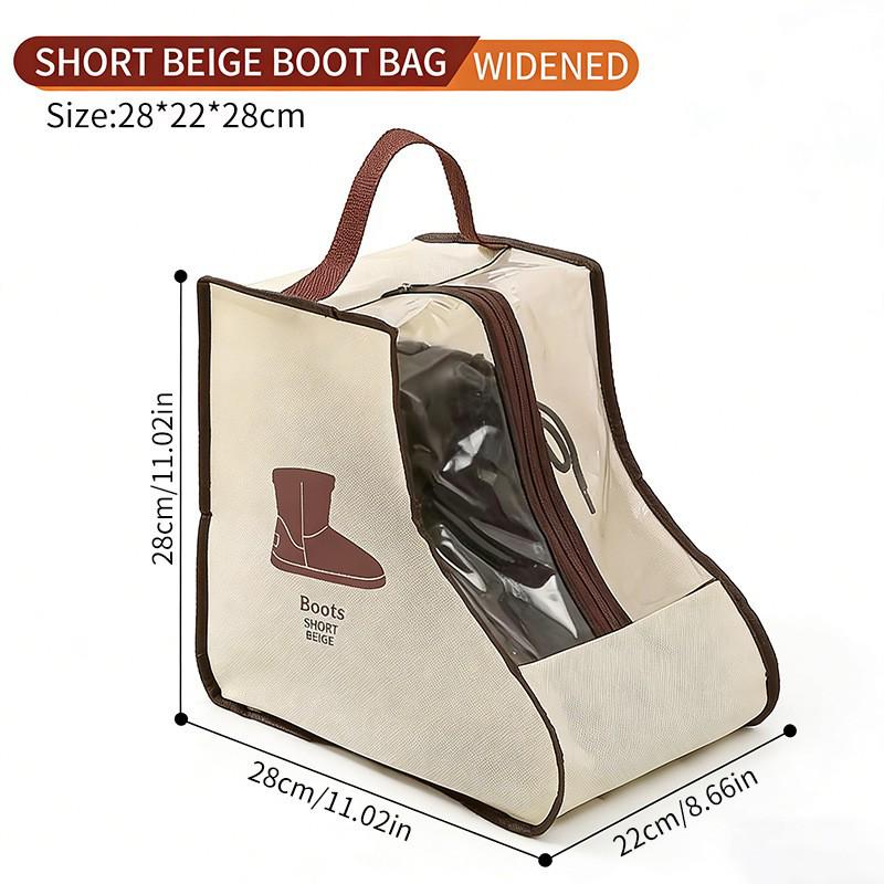 Transparent PEVA Mesh Zippered Boot Storage Bag for Moisture-Proof Seasonal Shoe Organization