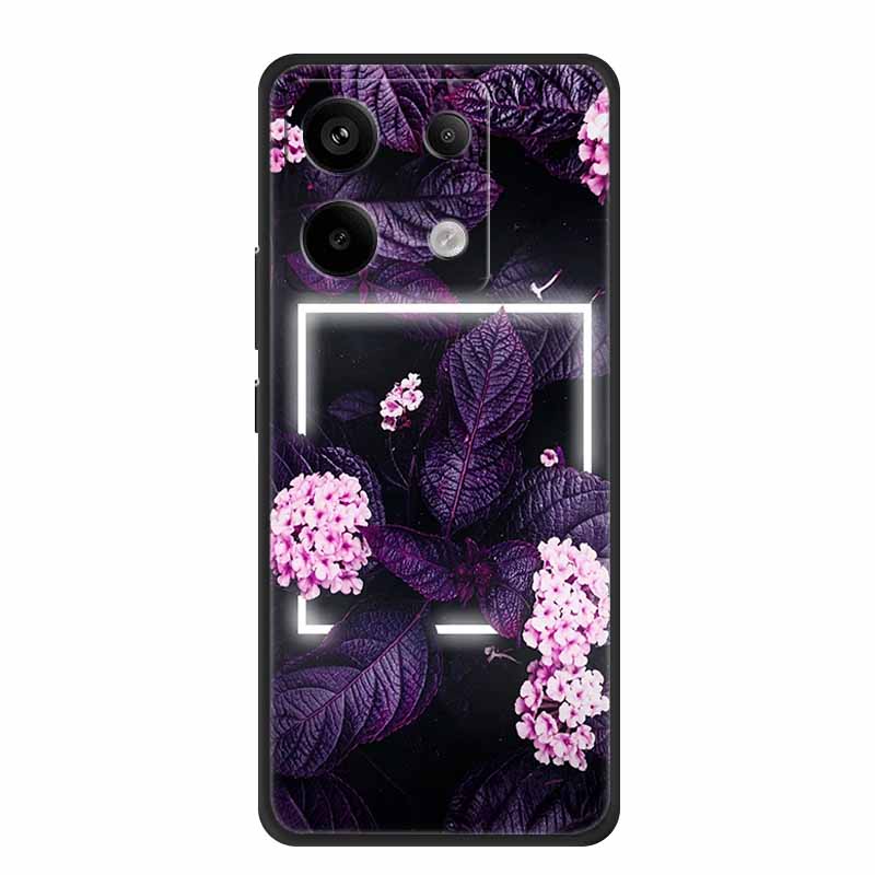 For Redmi Note 13 pro Case Pink Phone Case Fashion Silicone TPU Soft Back Cover Redmi Note 13 Pro Flower Capa 6.67" Cats Coque