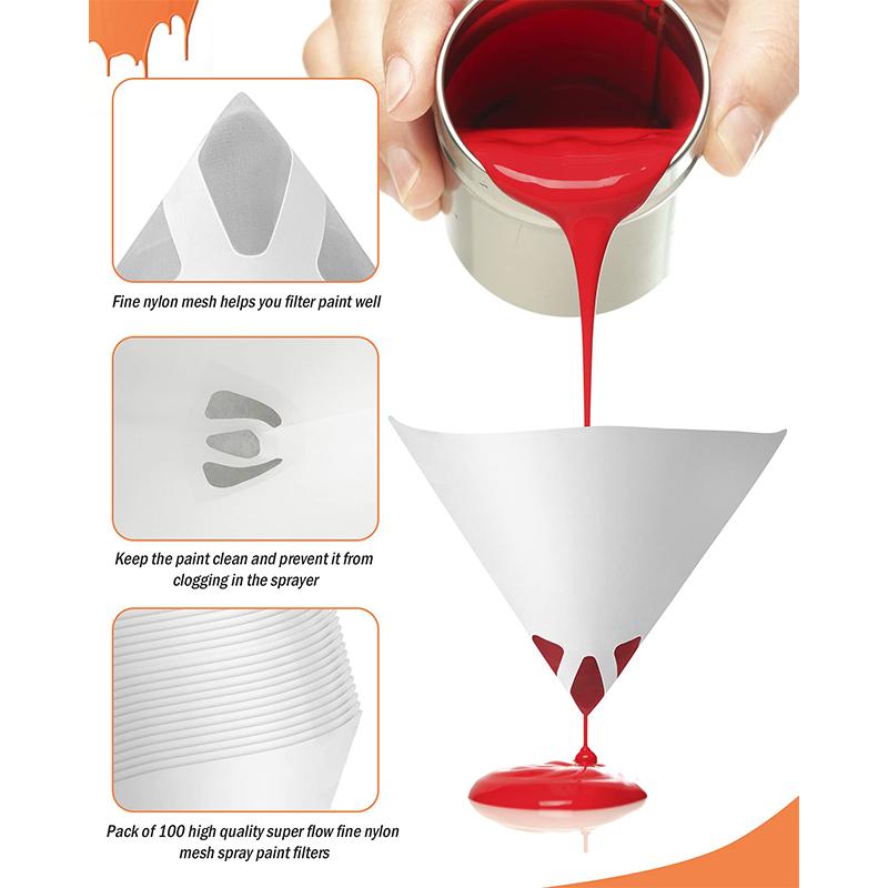 Paint Filter Paper Purifying Straining Cup Funnel Disposable 100 Mesh Paint Filte Mesh Conical Nylon Micron Paper 10/20/30/50Pcs