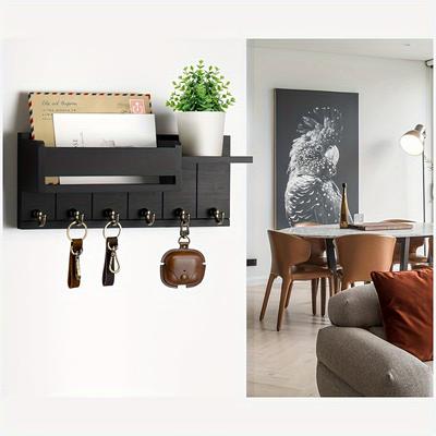 Wanddekoration Schlüsselhalter - Postorganisator und Schlüsselhalter mit Ablage, verwendet für Wohnzimmerdekoration, Wand-Schlüsselhaken.