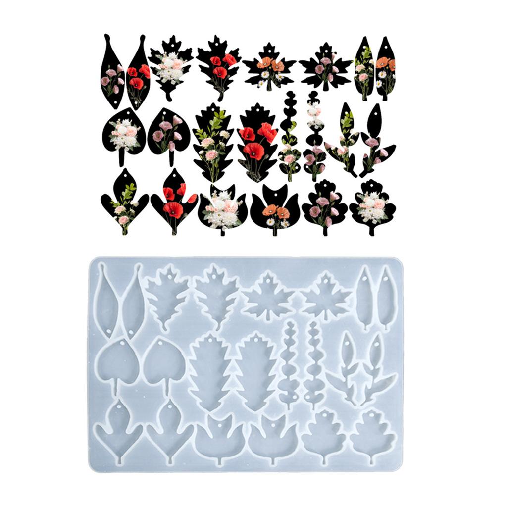 Wiederverwendbare Blattform Design Ohrhänger Charms Silikonform für handgefertigte Resin Ohrringe Charms und Accessoires