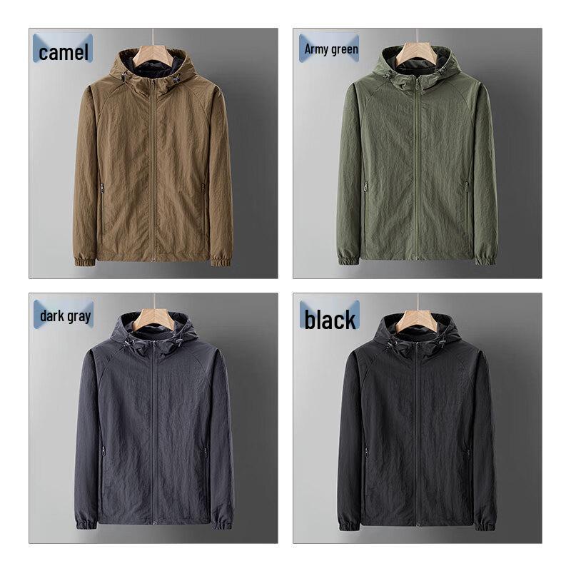 ROMON Men's Hooded Windproof Business Casual Jacket