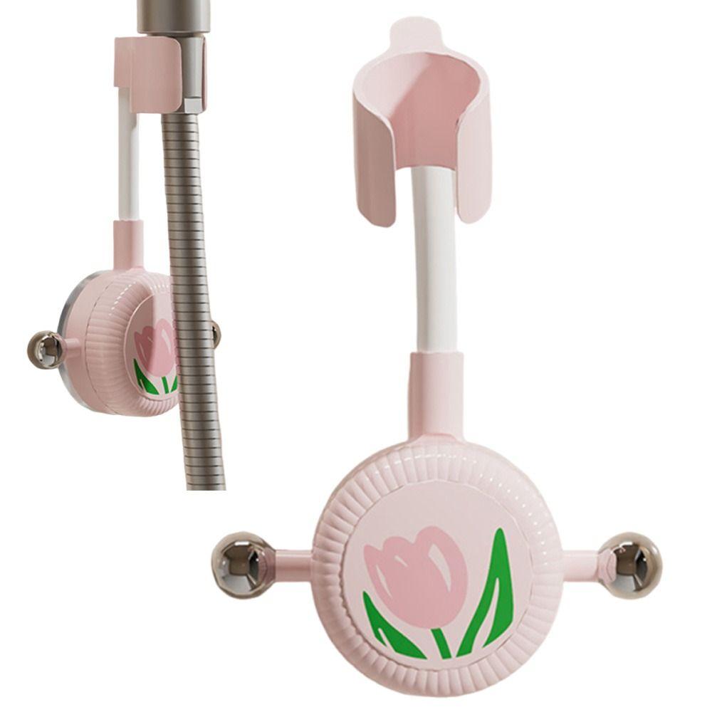 Tulip Pattern Shower Head Support Stand 360° Adjustable Wall Mounted Shower Base  Kitchen