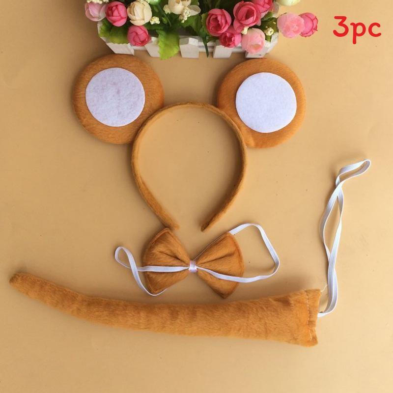 Halloween Animal Tiger Headpiece With Red Horns Demon Headband Cosplay For