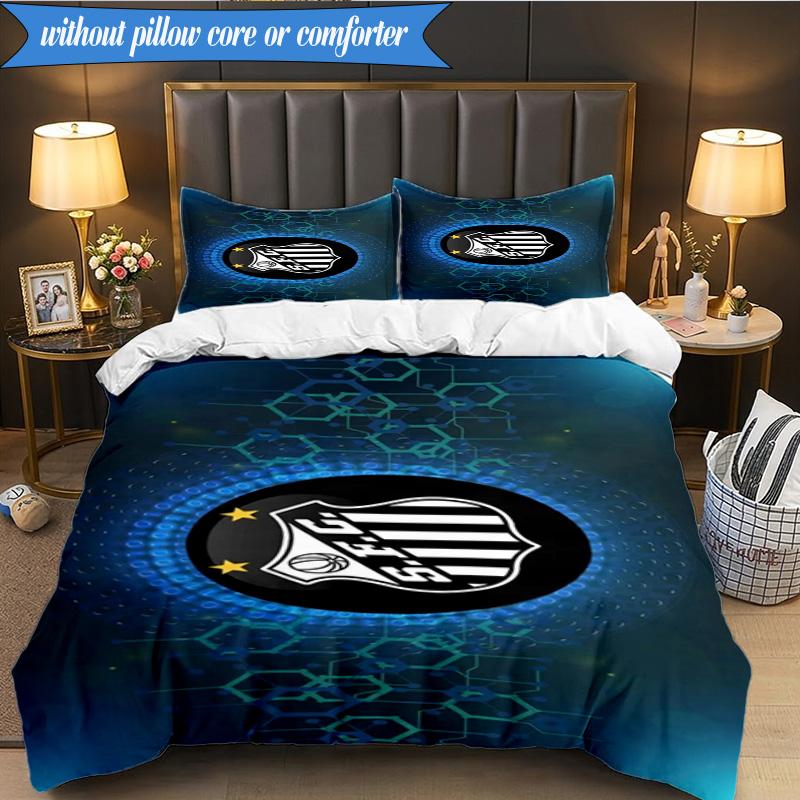 3PCS Fc Crest Design Printed Soft Bedding Set,Including 1pc Duvet Cover And 2pcs Pillowcases Perfect for Bedroom, Dormitory, Fan gift