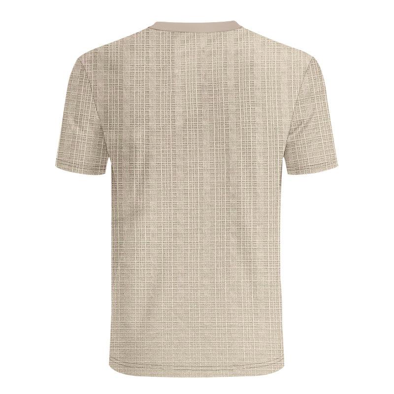 Mens V Neck Short Sleeve Solid Color Button Front Casual Summer T Shirt