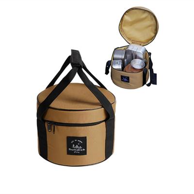 Tumecos Dutch Oven Bag, Outdoor Cookware Storage Bag, Multi-functional Enamel Pot Bag, Pot Dust Bag, Brown, Size M