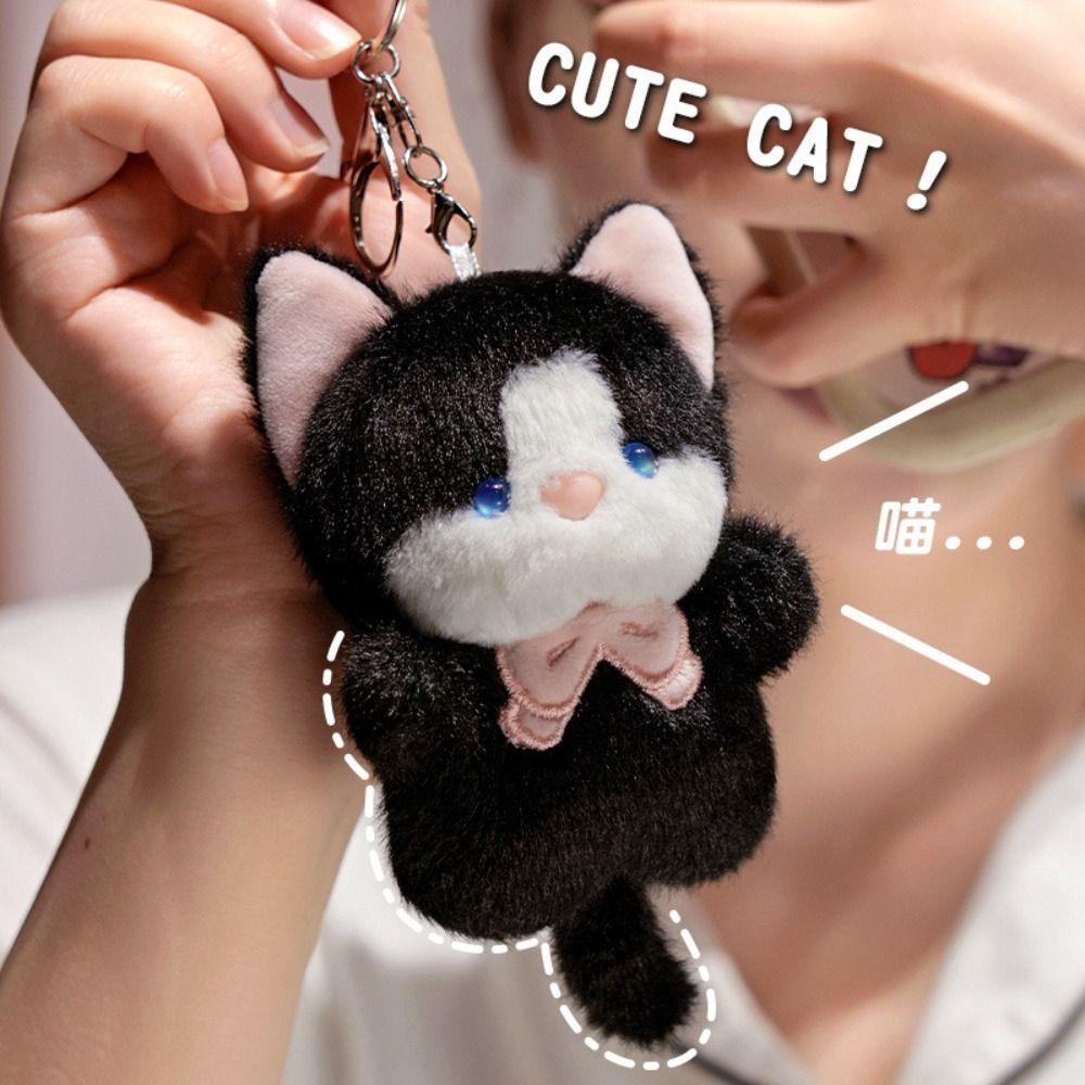 Fluffy Cartoon Animal Keychain Stuffed Cat Plush Keyring Plush Koala Bag Pendant Unisex