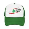 Lebanese Soccer Ball Lebanon Flag Mesh Baseball Caps Adult Outdoor Sun Hats  Dad Hat Breathable Summer Trucker Cap