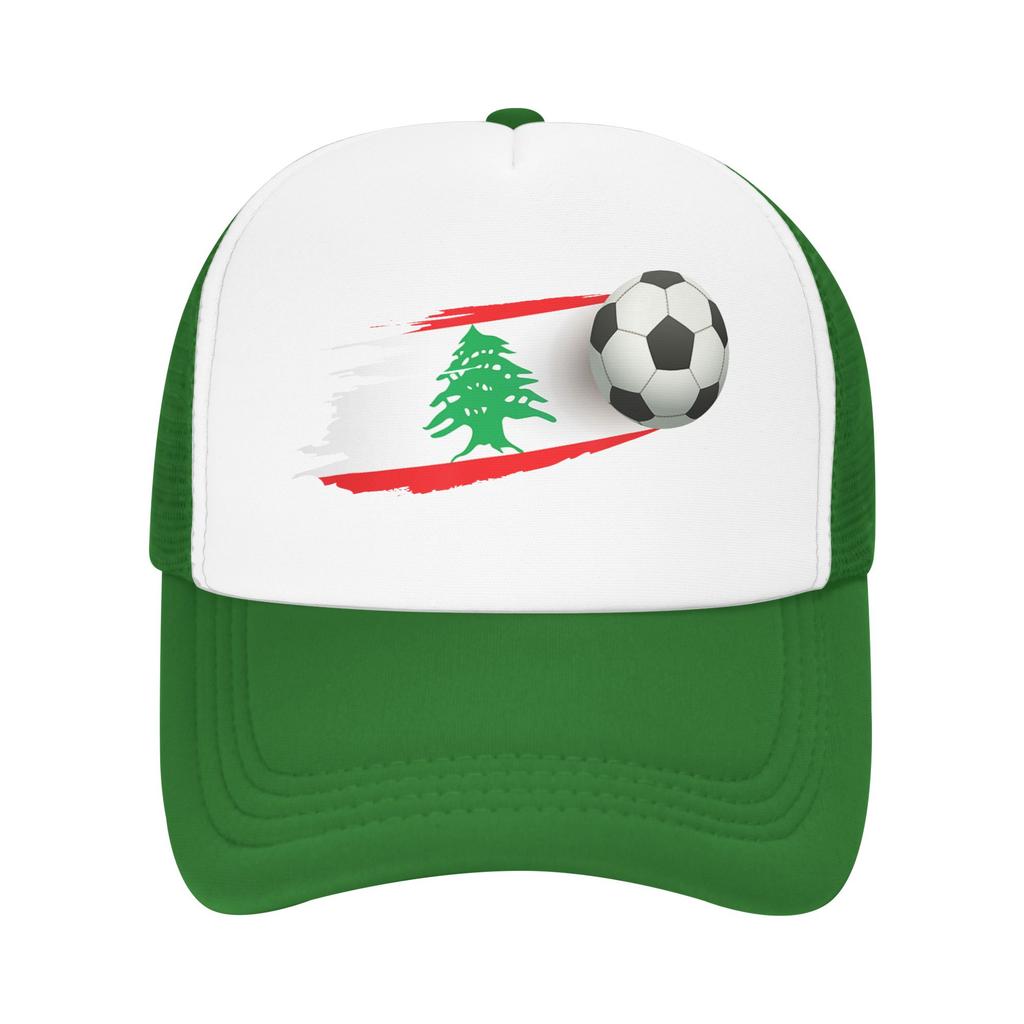 Lebanese Soccer Ball Lebanon Flag Mesh Baseball Caps Adult Outdoor Sun Hats  Dad Hat Breathable Summer Trucker Cap