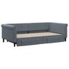 Extendable Daybed with Drawers Dark Grey 100 X 200 Cm Velvet
