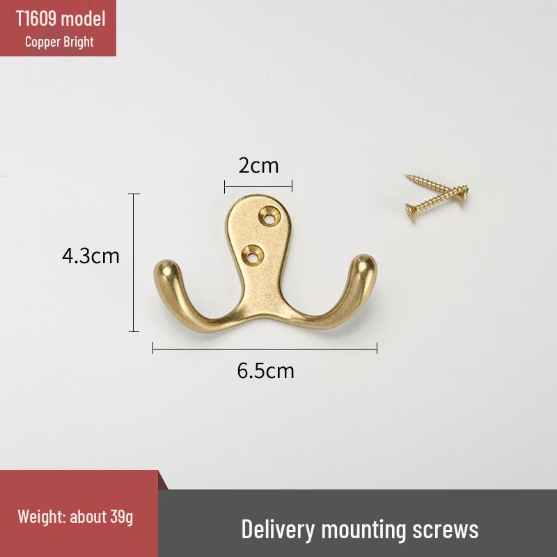 European Style Gold Wall-Mounted All-Copper Clothes & Hat Hook for Entryway, Bathroom, and Kitchen