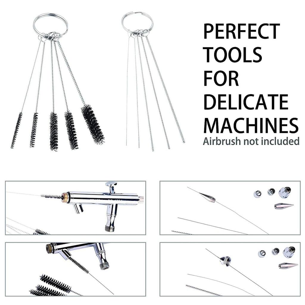 11/24pcs Airbrush Cleaning Brush Auto Spray Gun Nozzle Cleaning Equipment Repair Tools Scraper Spray Needle & Brush Hand Tool