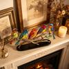 Small Creative Flower Bird Hanging Ornament Cute Bird Figurine Flock Series Home Wall Desktop Table Decor Gift Collection