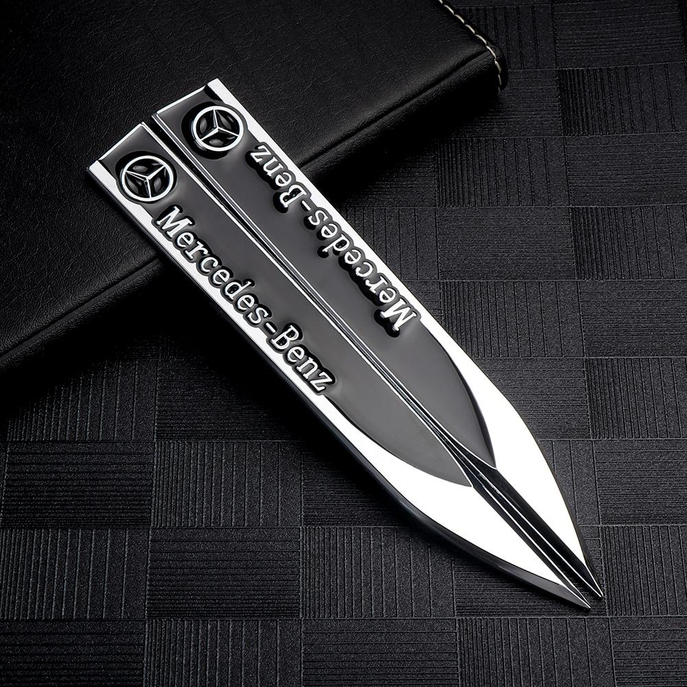 GLC GLB 2 Stück Metallaufkleber AMG Kotflügel Seitenemblem für Mercedes-Benz W204 W213 W176 Cla Smart 451 Kotflügel Stoßstangenleiste Auto Zubehör