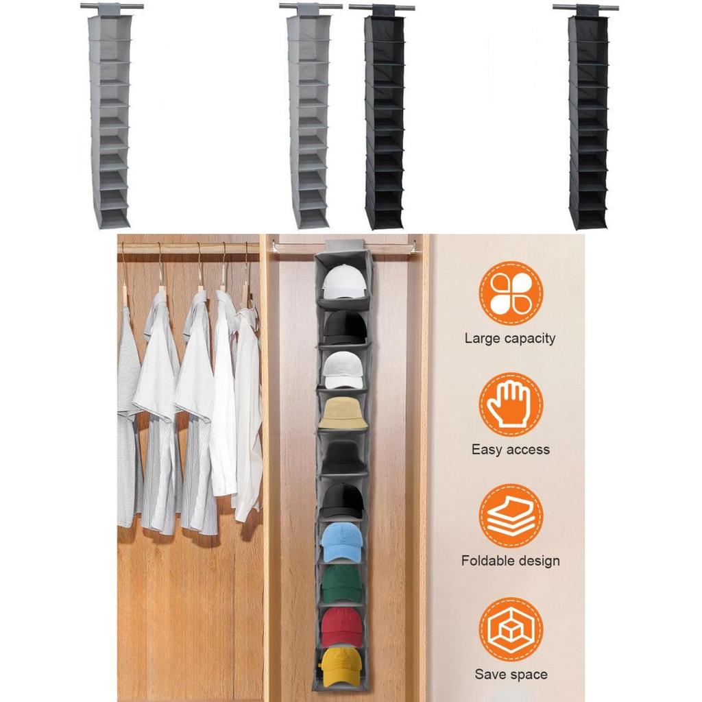 Lightweight Nonwoven Shoe Organizer With Tiered Hanging System For Closet And Wall Use