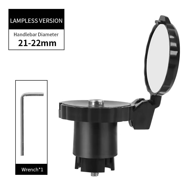 

Bicycle Rearview Mirror Adjustable Rotate Cycling Handlebar Led Warning Light Rear View Mirrors Bike Accessories