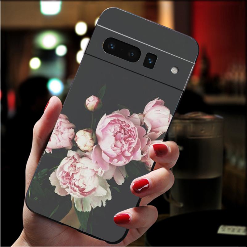 Phone Case For Google Pixel 10 9 Pro XL 9A 8 7 6 Pro Pixel 8A 7A 6A Pixel 8 7 6 5 Peony Flower