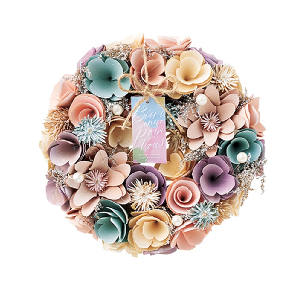 BACKYARD FAMILY Natural Wreath M Chiffon Fairy All Season Floral Home Decor Materials 24 cm Diameter