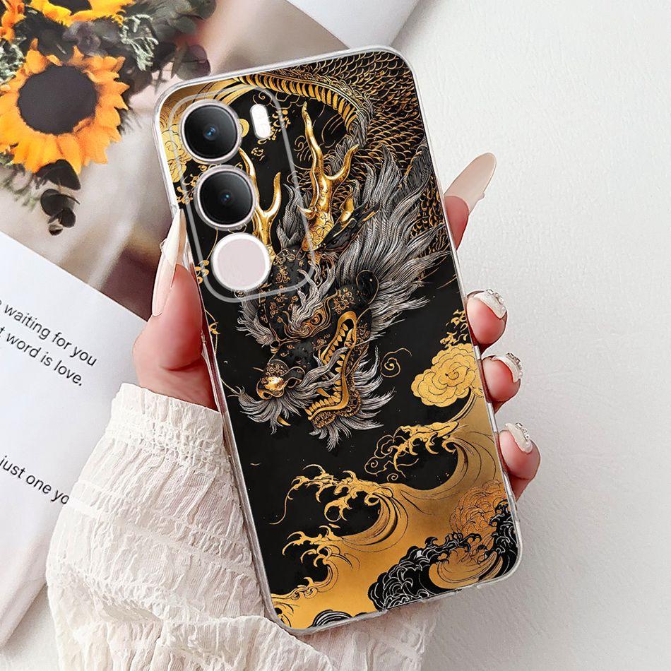 For Vivo Y19S V2419 Cool Dragon Tiger Painting Phone Case For Vivo Y19s Y 19S 4G Soft Silicone TPU Cases