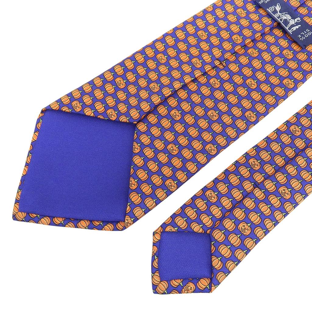 Pristine HERMES tie Pumpkin Pattern silk mens Used