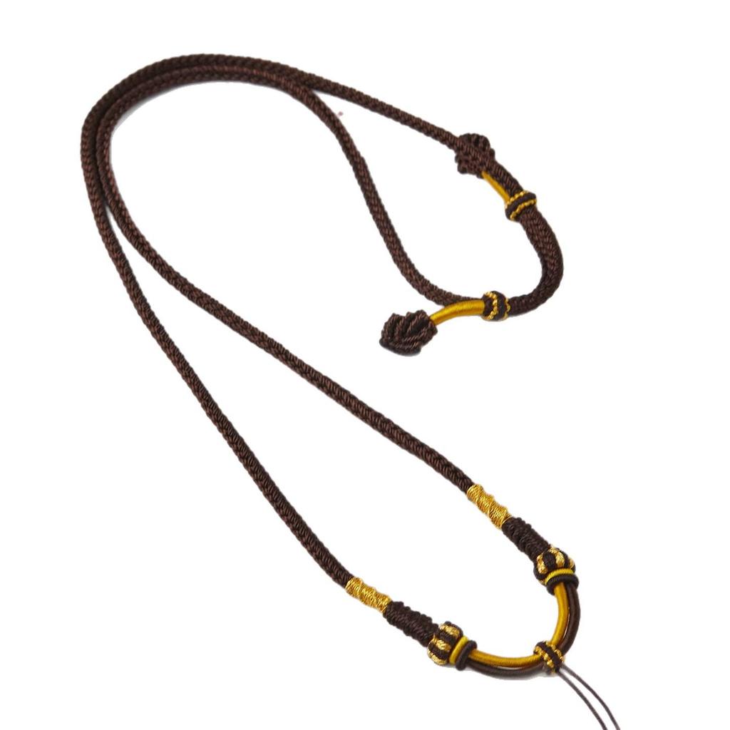 Handgefertigtes Achtstrangiges Tiefbraunes Verstellbares Halskettenband