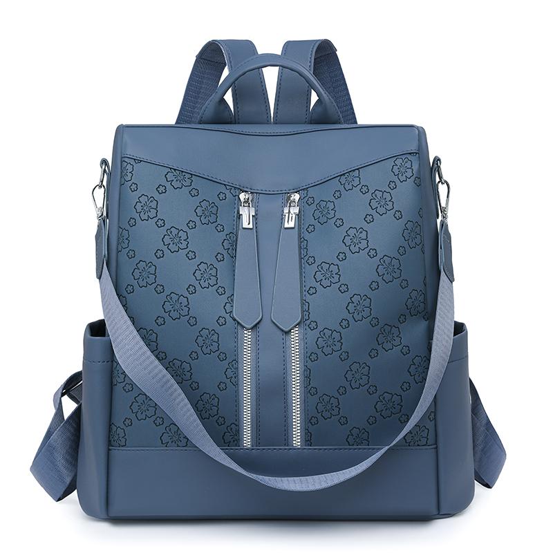 Women's Commuter Soft Leather Backpack Printed Backpack